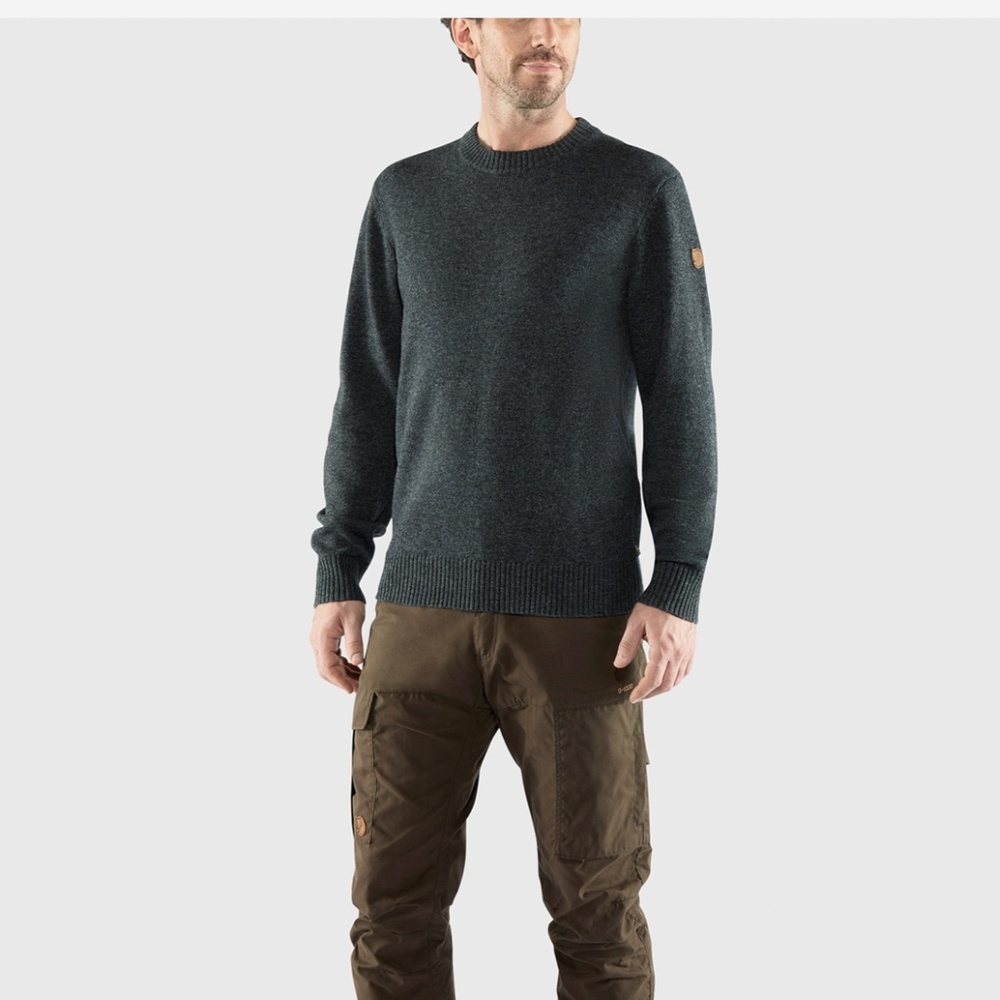 Fjallraven ÖVIK Round-Neck Wool Sweater Navy Size S